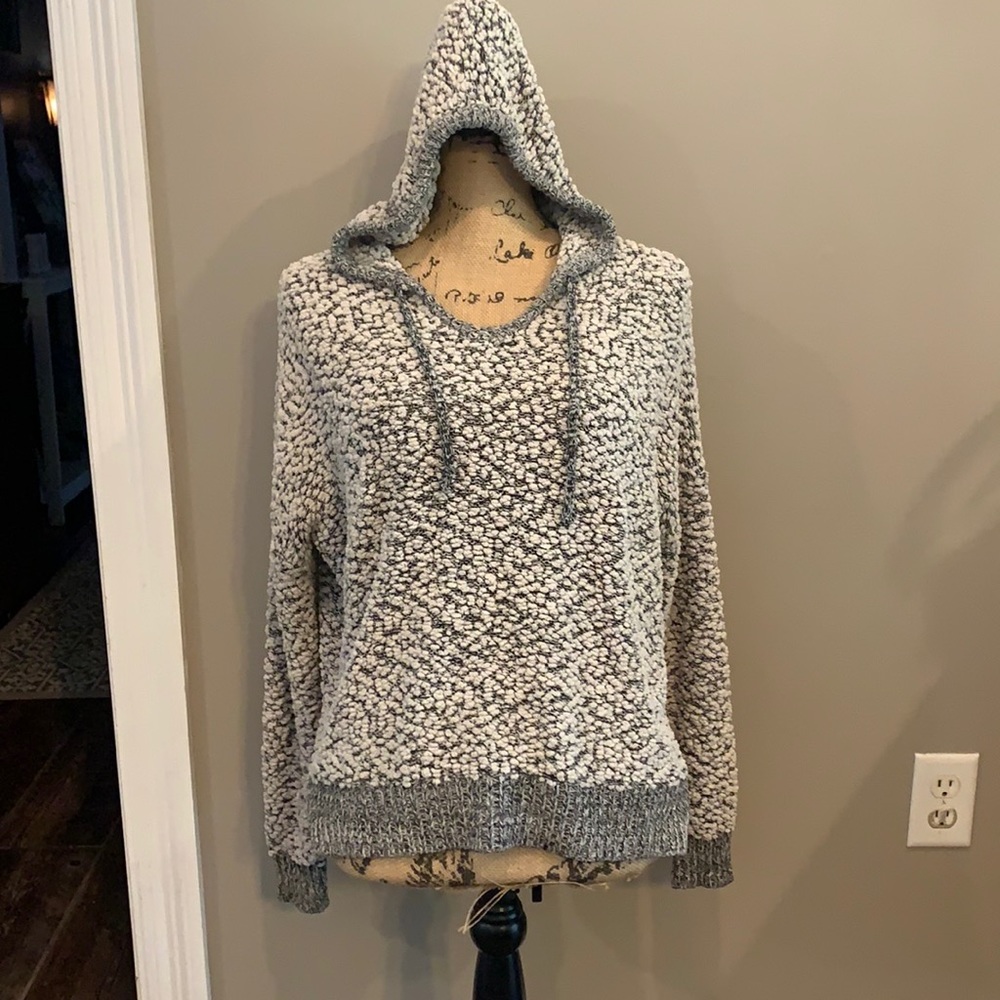 popcorn sweater with a hood size small